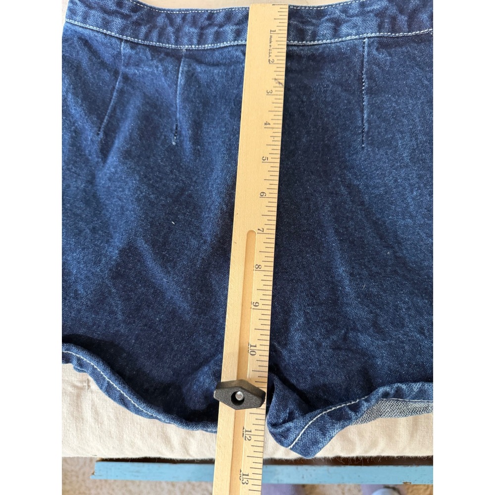 J.Galt Pleated Jean Skort Small Dark Blue Denim Cotton Y2K Micro Preppy Academia - Picture 9 of 10